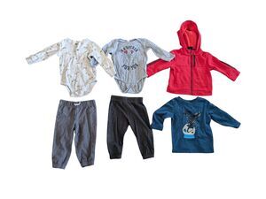 Mixed Lot Baby Boy Clothes 12 Months ~ 6 Pc Outfits Tops  Bottoms